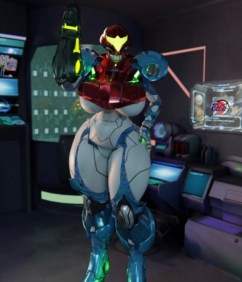 1girls 3d armor bad_anatomy big_breasts blaster female female_only feversfm helmet large_breasts looking_at_viewer metroid metroid_dread nintendo power_suit samus_aran slightly_chubby solo_female solo_focus sunr4y sunr4y_w0rksh0p thick_thighs thighs wide_hips