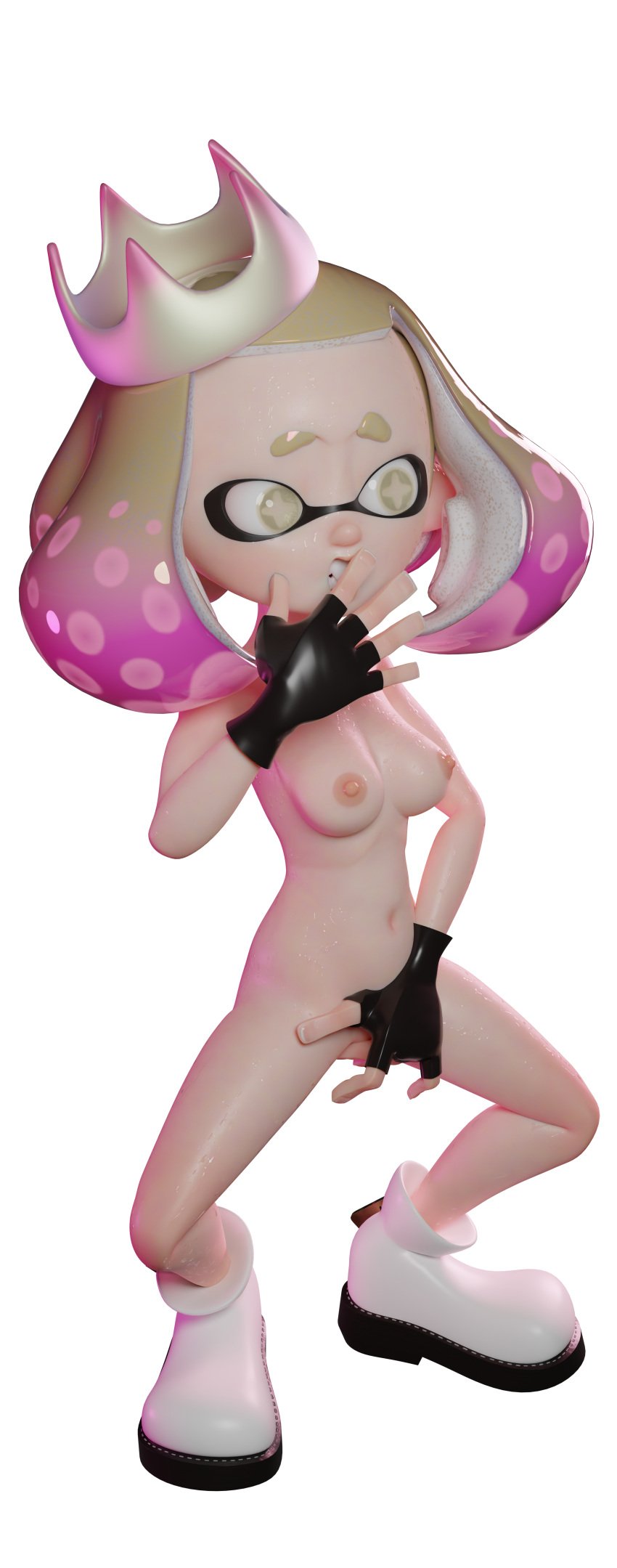 1girls 3d absurd_res breasts fingering_self high_resolution inkling masturbation naked naked_female off_the_hook_(splatoon) only_boots pearl_(splatoon) small_breasts splatoon splatoon_(series) squid_girl sweat tagme tentacle_hair toastape_(artist)