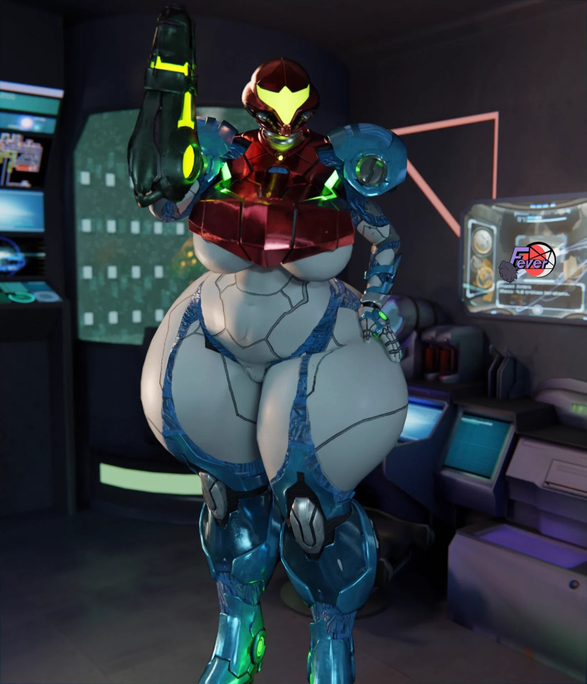 1girls 3d armor bad_anatomy belly big_breasts blaster chubby chubby_belly chubby_female female female_only feversfm hand_on_hip helmet looking_at_viewer metroid metroid_dread nintendo power_suit samus_aran solo solo_female solo_focus sunr4y sunr4y_w0rksh0p thick_hips thick_legs thick_thighs thighs wide_hips zero_suit_samus