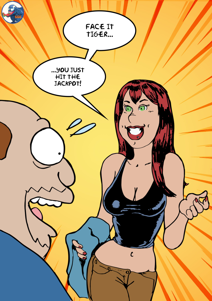 1boy 1girls comic_book_guy crossover face_it_tiger human human_only jeff_albertson light-skinned_female light-skinned_male light_skin marvel mary_jane_watson red_hair spider-man_(series) the_simpsons