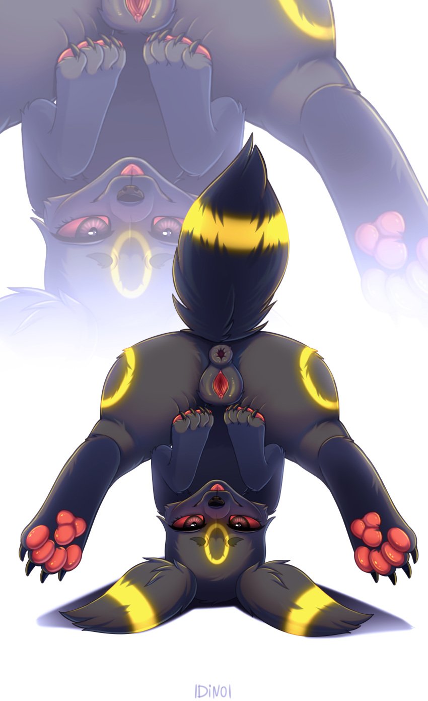 absurd_res anus ass black_body blush dinoalpaka eeveelution female feral generation_2_pokemon genitals hi_res humanoid_genitalia humanoid_pussy nintendo pawpads paws pokemon pokemon_(species) pussy solo umbreon