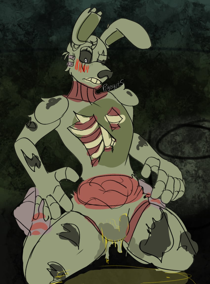 accident animatronic at bunny five_nights_at_freddy's fivenightsatfreddys fnaf gore guro guts horror male male_only monsterorgans peeing pigeguts rabbit robot scary solo spring springtrap springtrap_(fnaf) teratophilia urination urine urine_pool waterworks william william_afton williamafton zombie