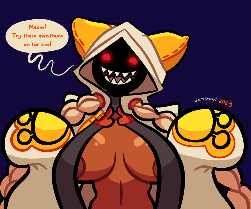 1girls barely_visible_nipples blazblue breasts dark-skinned_female dark_skin exposed_breasts fecharis female loucha96 mask masked masked_female tagme taokaka