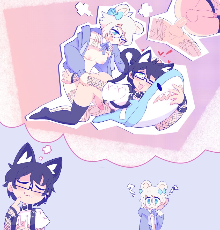 1boy 1futa 1girls :3 ? ahe_gao all_fours amaruu anal anal_sex animal_ears areolae arm_pull balls bear_ears big_penis black_hair blahaj blue_eyes blush bottom_view bottomless bowtie breasts cat_boy cat_ears cat_tail catboy choker clothed clothed_sex clothing doggy_style duo erection eyewear fantasizing femboy femdom fishnets freckles fucked_silly futa_on_femboy futa_on_male futa_sans_pussy futanari glasses green_eyes gynomorph hair_grab heart hi_res humanoid humanoid_penis ikea kemonomimi legwear light-skinned_futanari light-skinned_male light_skin looking_pleasured low-angle_view male male/female malesub nipples original_character penis plushie rolling_eyes round_glasses sex small_breasts socks square_glasses thighhighs thinking thought_bubble white_hair