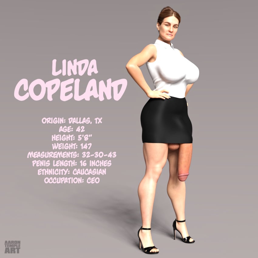 1futa 3d 3d_(artwork) 3d_model aarontempleart balls big_balls big_breasts big_penis boss bottomless_skirt breasts business_attire business_woman casual ceo character character_sheet clothing daz3d daz_studio dickgirl dominatrix fat_cock flaccid footwear futa_only futanari girthy_penis hands_on_hips heels huge_balls huge_cock huge_testicles human intersex linda_copeland long_penis massive_penis measurements older_female original_character pale_skin peaking_out penis penis_bulge penis_out penis_under_clothes penis_under_skirt plain_background portrait short_skirt skirt