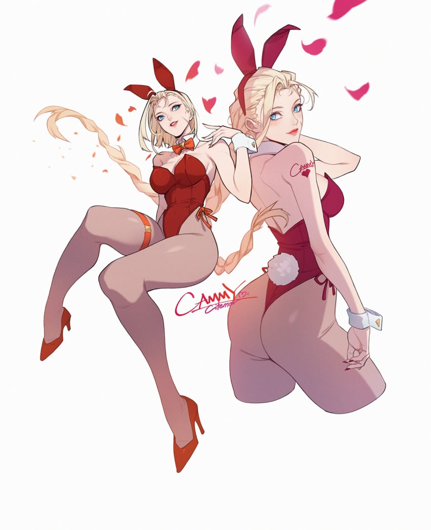 1girls big_breasts blonde_hair blue_eyes breasts bunny_costume bunny_ears bunny_girl bunny_tail bunnysuit busty cammy_white citemer cleavage curvaceous curvy curvy_body curvy_female curvy_figure female huge_breasts large_breasts scar sports_bra street_fighter street_fighter_6 voluptuous