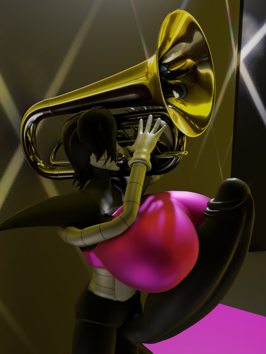 1boy 3d big_breasts black_hair blender blender_(software) brass_instrument breasts busty_boy contra_tuba dld493v2 femboy huge_breasts huge_cock hung_femboy hung_trap hyper_penis large_breasts male male_only male_with_breasts mettaton mettaton_ex musical_instrument penis playing_instrument puffed_cheeks robot robot_boy self_upload solo tuba undertale undertale_(series)