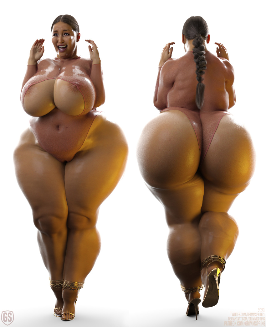 3d 3d_(artwork) 3d_model ass big_ass big_breasts big_butt breasts chubby chubby_female female female_only grimmspring high_heels huge_ass huge_breasts huge_butt large_ass large_breasts large_butt massive_ass massive_butt thick_thighs thighs