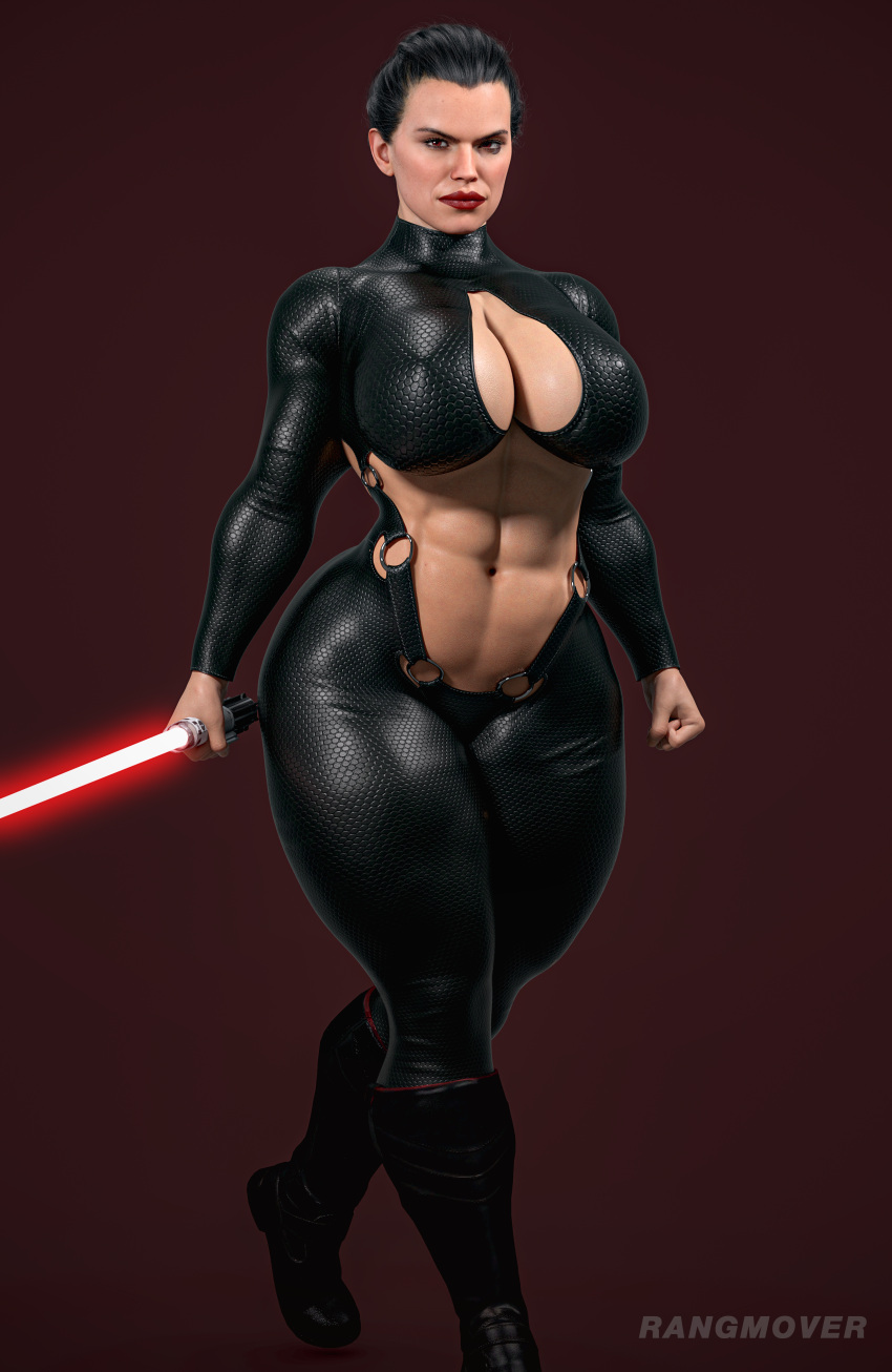 3d 3d_(artwork) abs ass athletic athletic_female big_ass big_breasts big_butt breasts bubble_ass bubble_butt busty curvy hourglass_figure huge_ass huge_breasts large_ass large_breasts lightsaber muscular muscular_female pawg pose posing rangmover rey seductive seductive_look sith sith_rey star_wars thick thick_ass thick_thighs wide_hips