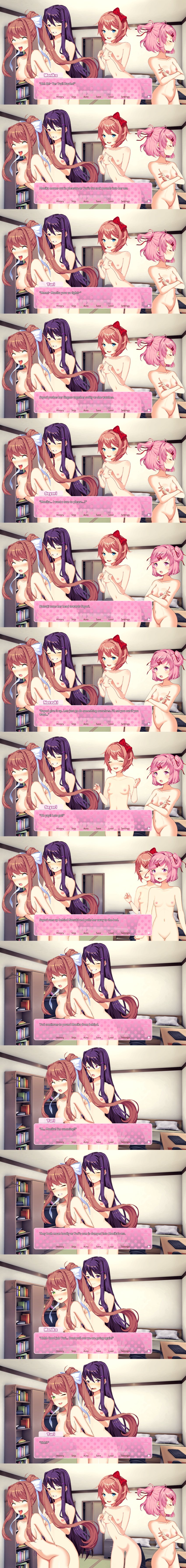 1futa 3girls accurate_art_style anal areolae breasts comic dialogue doki_doki_literature_club female futa_on_female futanari human light-skinned_female light-skinned_futanari light_skin moca_1atte monika_(doki_doki_literature_club) multiple_images naked nipples panels pəfu5tanatsuki_(doki_doki_literature_club) sayori_(doki_doki_literature_club) sex sprite standing tagme text yuri yuri_(doki_doki_literature_club) ə