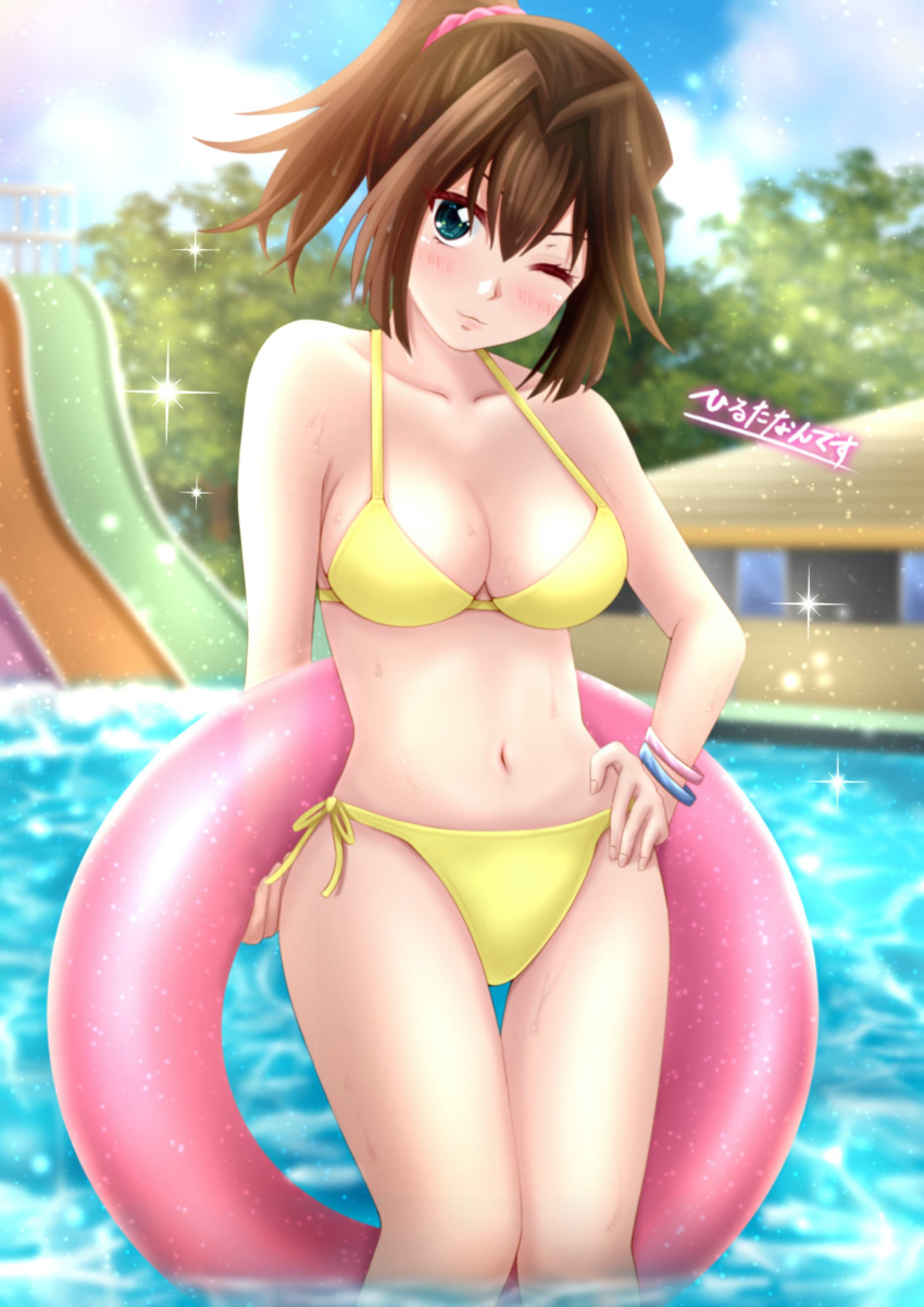 1girls bikini hirutananndesu pool tea_gardner yu-gi-oh! yu-gi-oh!_duel_monsters