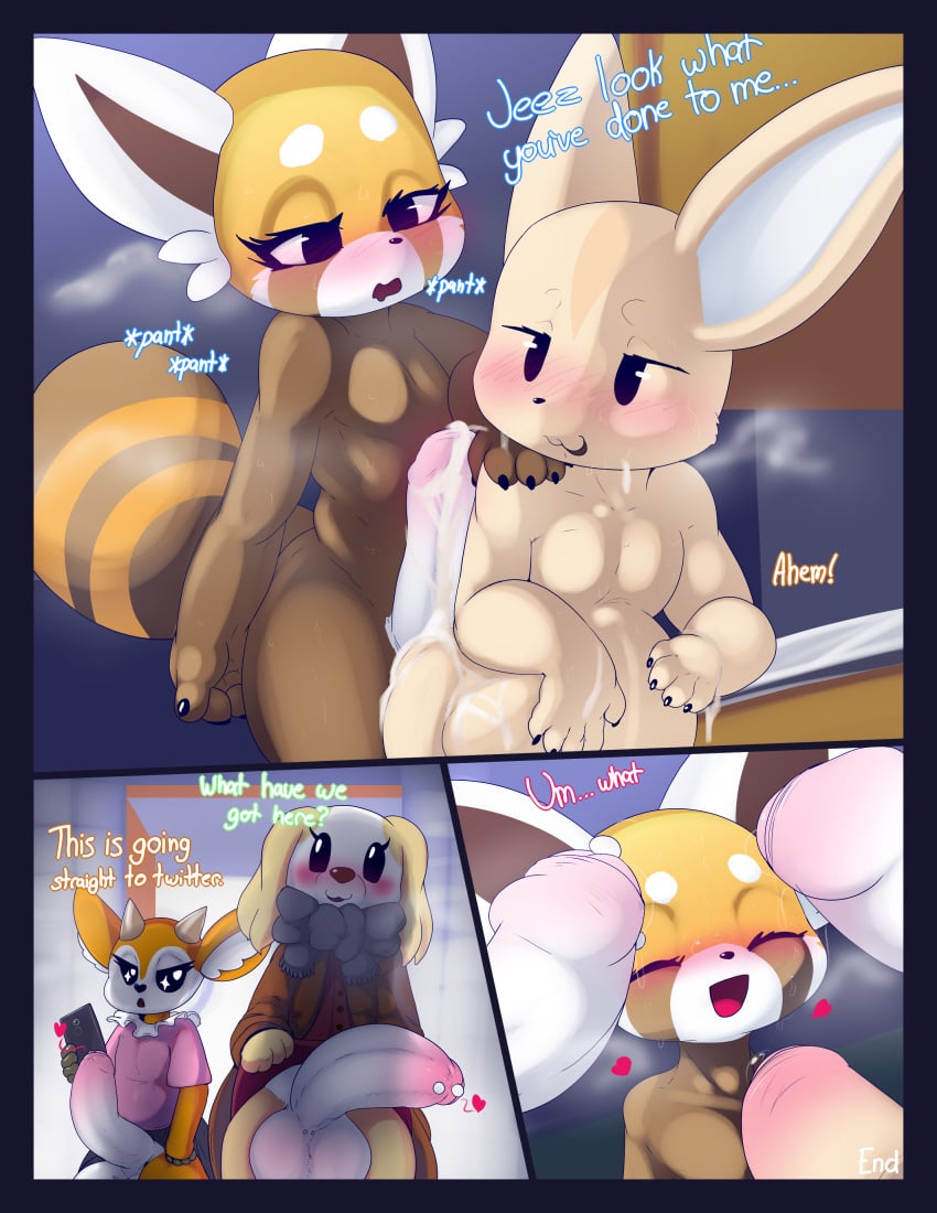 absurd_res aggressive_retsuko aggretsuko ailurid anal anal_sex belly big_belly blush bodily_fluids canid canine canis comic cum cumflation deer domestic_dog end_page fennec fenneko foreskin fox genital_fluids genitals hi_res inflation inui_(aggressive_retsuko) inui_(aggretsuko) maehdoggie mammal musk_clouds penetration penis red_panda retsuko sanrio tagme tsunoda tsunoda_(aggretsuko)