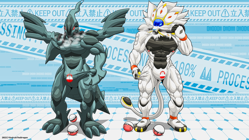 absurd_res anthro bound encasement generation_5_pokemon generation_7_pokemon goo_(disambiguation) hi_res latex legendary_pokemon male_only nintendo pokemon pokemon_(species) pokemon_transformation rubber solgaleo transformation zekrom