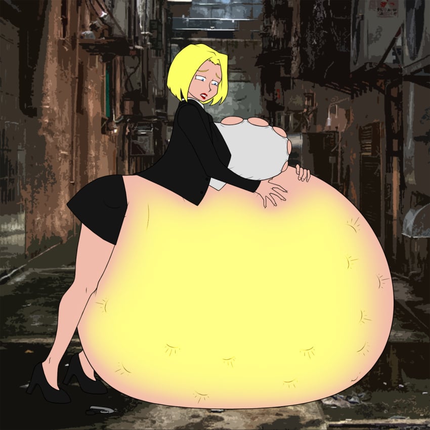 1girls agent_l blonde_hair breasts_bigger_than_head elek-tronikz female female_only hyper hyper_belly hyper_breasts hyper_pregnancy immobile men_in_black pregnant ready_to_pop solo solo_female tagme