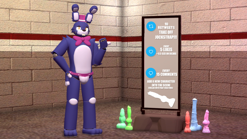 1boy animatronic before_sex blue_dildo bonnie_(fnaf) dick dildo dog_dildo five_nights_at_freddy's fnaf gay green_dildo growth hat horsecock horsecock_dildo hyper hyper_penis imminent_sex jockstrap penis pink_dildo rabbit red_dildo richardbunbon solo solo_female solo_focus teeth twitter uncensored