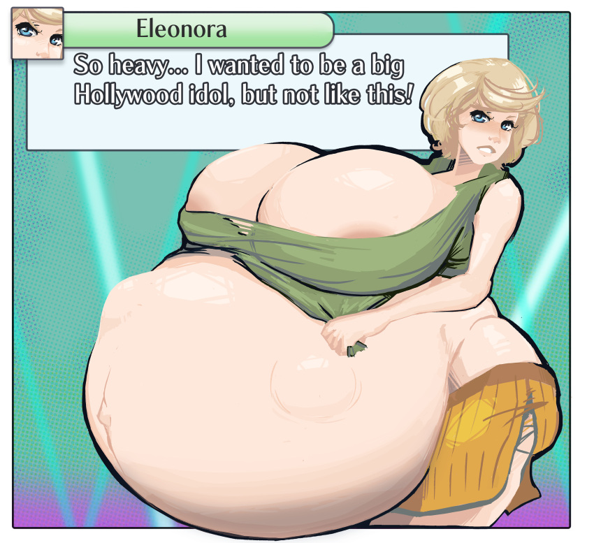 1girls breasts_bigger_than_head english_text female female_only fetal_movement fire_emblem hyper hyper_belly hyper_breasts hyper_pregnancy nintendo pregnant ready_to_pop solo solo_female text tokyo_mirage_sessions_#fe xcel-zero yumizuru_eleonora