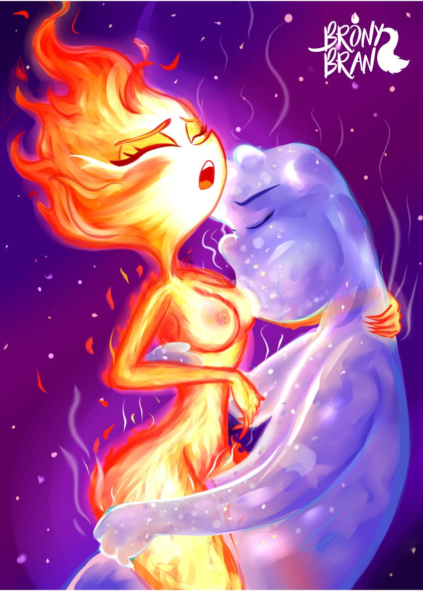 brony_bran canon_couple elemental_(pixar) ember_lumen female fire nude_female nudes sex steam steaming_body tagme wade_ripple water