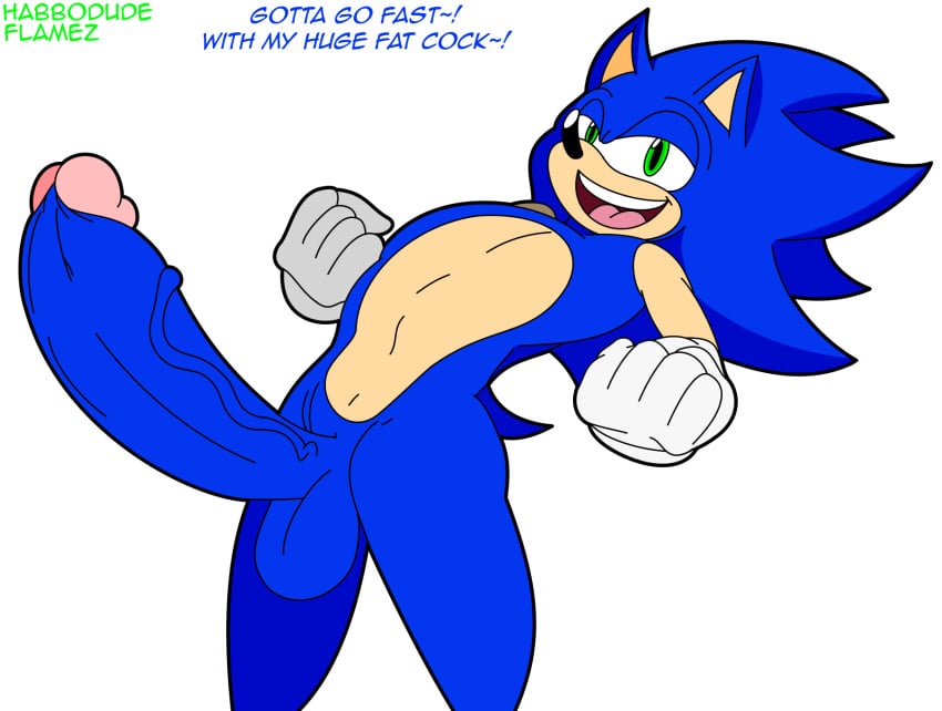 anthro balls big_penis dialogue genitals habbodude hi_res huge_cock hyper hyper_genitalia hyper_penis looking_at_viewer male male_only penis sega solo sonic_(series) sonic_the_hedgehog sonic_the_hedgehog_(series) vein veiny_penis