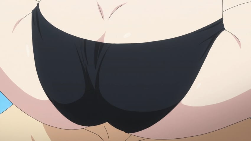 1boy 1girls anna_nishikinomiya ass large_ass screencap shimoneta_to_iu_gainen_ga_sonzai_shinai_taikutsu_na_sekai swimsuit thighs