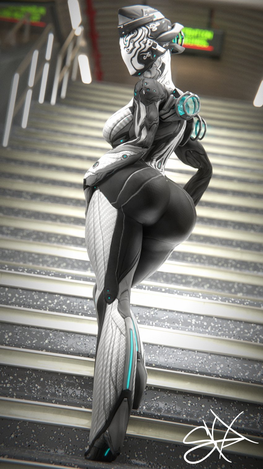 1girls 3d 3d_(artwork) ass ass_focus big_ass big_breasts big_butt bubble_ass bubble_butt fat_ass female female_only looking_back nova_(warframe) presenting presenting_ass rear_view skelexx skxx_elliot stairs tagme thick_ass thick_thighs walking warframe