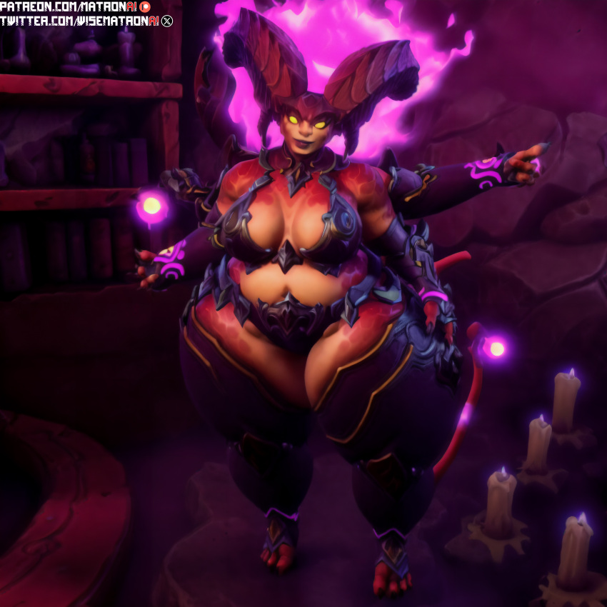 4k ai_generated ass bbw belly big_ass big_breasts big_butt breasts curvaceous curvy curvy_body curvy_female curvy_figure darksiders darksiders_genesis demon demon_girl demon_horns dis_(darksiders) fat female female_focus game_character highres huge_hips leggings matronai_(artist) navel nude nude_female patreon_username pinup pussy stable_diffusion thick thick_ass thick_hips thick_legs thick_thighs twitter_username vagina wide_hips