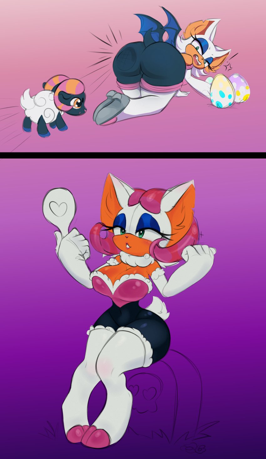 1girls 2023 ass ass_slap bat big_ass big_butt big_ears breasts caprine chao_(sonic) chao_garden egg female grave horns large_ass large_breasts nyan_o_lantern(artist) ram ram_horn rouge_the_bat sega sheep small_animal sonic_(series) sonic_adventure_2 thick_thighs thighhighs thighs transformation wool wool_(fur)