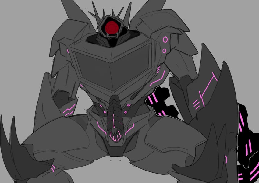 2023 absurd_res cybernetic_eye cybernetic_penis cybernetics cybertronian decepticon erection genitals glans glowing glowing_eyes glowing_genitalia glowing_penis grey_background hasbro hi_res humanoid humanoid_genitalia humanoid_penis leafjuly looking_at_viewer machine male metallic_body monochrome not_furry penis purple_glow red_eyes red_glow ribbed_penis robot robot_humanoid robot_penis screen screen_face segmented_penis shockwave simple_background sitting solo spot_color spread_legs spreading takara_tomy transformers