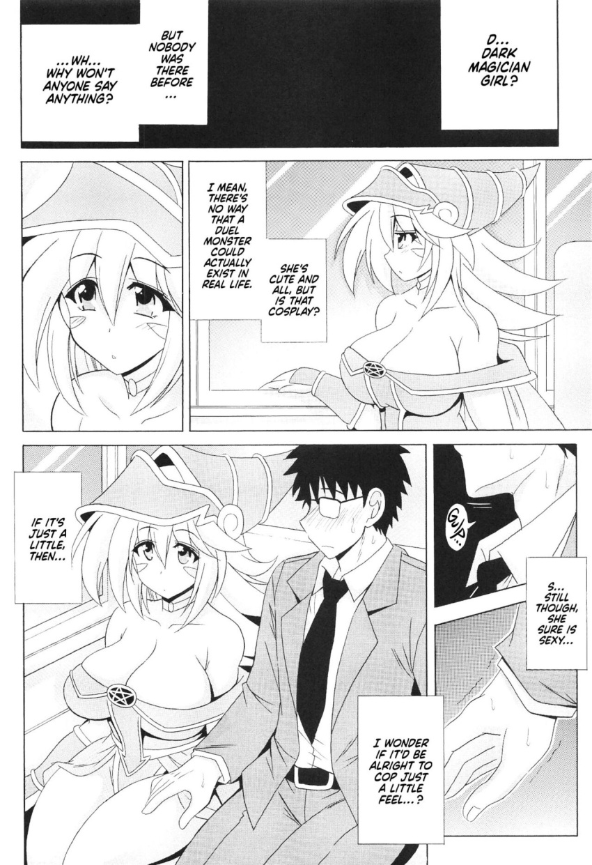 big_breasts dark_magician_girl doujinshi english_text right_to_left tagme yu-gi-oh!