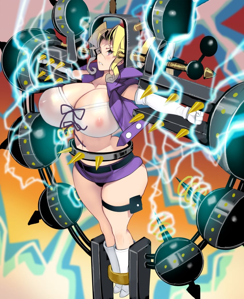 1girls bondage byser_shock duel_monster electrocution ma_sa_o mai_valentine ryona tied_up viser_des yu-gi-oh!