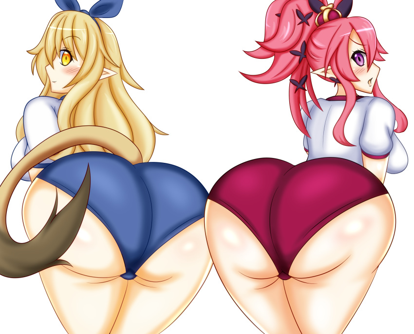 ass behind_view bending_over disgaea disgaea_5 liezerota nippon_ichi_software presenting_ass seraphina_(disgaea) thick_ass thighs yukari_ume