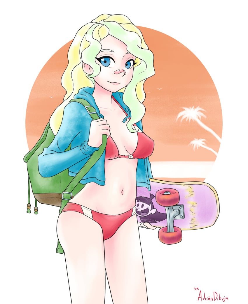 bikini diana_cavendish eronimbus little_witch_academia skateboard swimsuit swimwear tagme