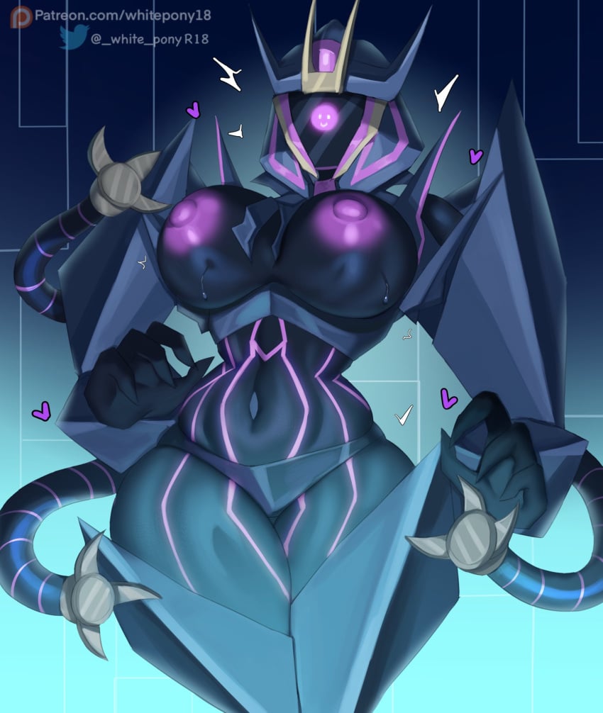 18_(artist) 1girls areolae big_breasts breasts large_breasts navel nipples robot robot_girl rule_63 soundwave standing thick_thighs transformers transformers_prime whitepony wide_hips