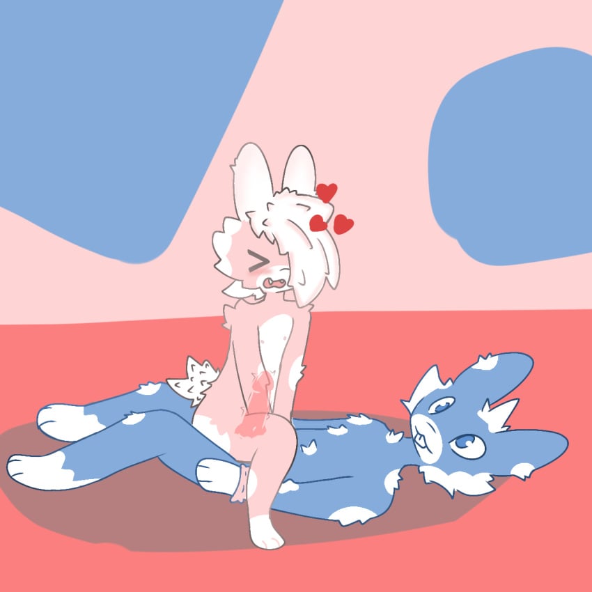 blue_eyes blue_skin cub cute cute_expression cute_eyes furry furry_female furry_male pink_skin rabbit rabbit_boy rabbit_girl sex simple simple_eyes xray