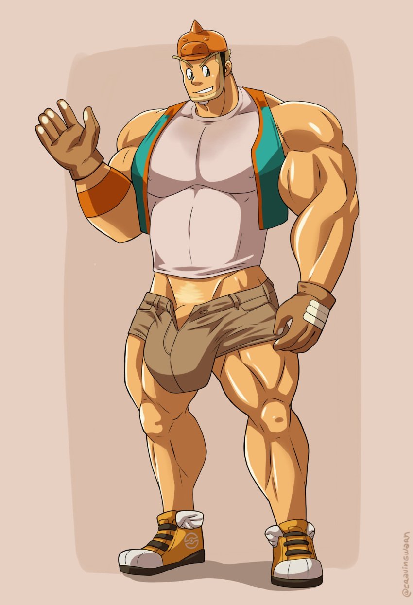 balls bara big_balls big_bulge big_penis bulge dragonite flaccid gijinka male male_only muscles muscular nintendo penis pokemon solo solo_male warncraving