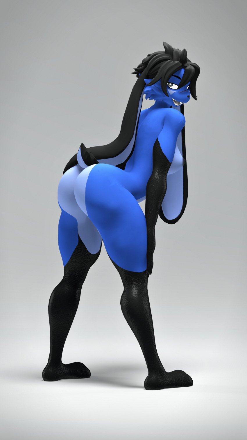 3d_(artwork) absurd_res anthro ass digital_media_(artwork) domi_(domibun) domibun female hi_res lagomorph leporid looking_at_viewer looking_back mammal presenting presenting_hindquarters rabbit showing_butt smug smug_expression smug_eyes smug_face smug_grin solo source_filmmaker_(artwork)