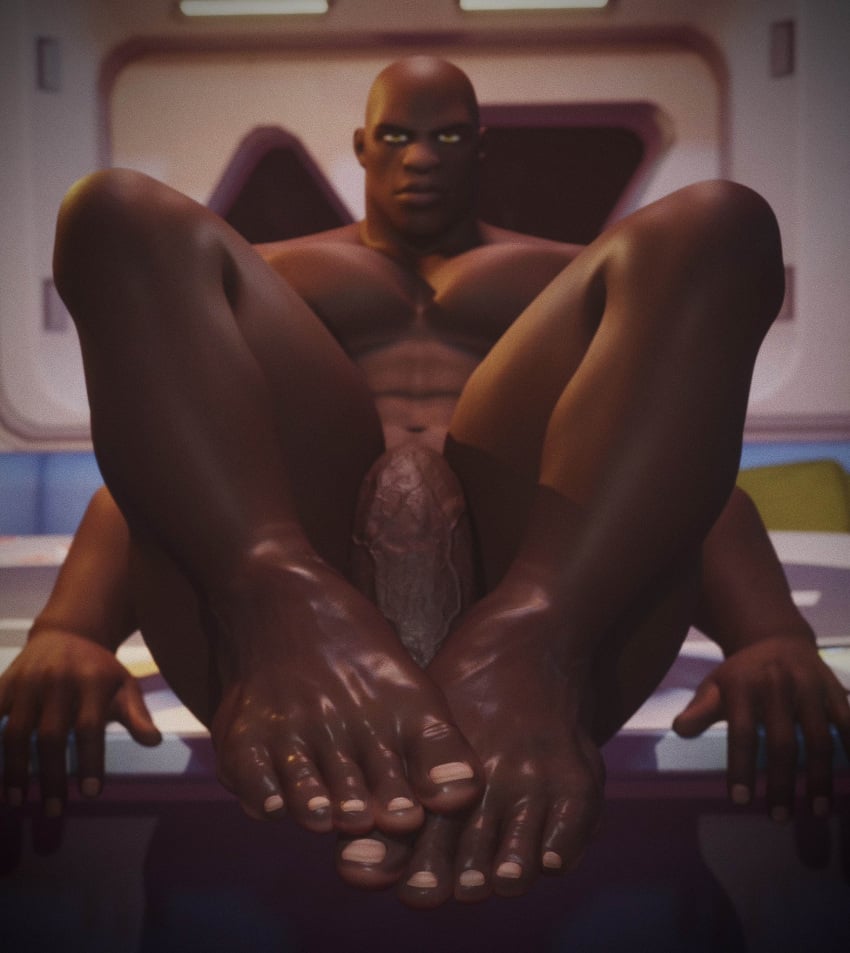 bald bald_man blizzard_entertainment dace_renders dark-skinned_male dark_male_only dark_skin doomfist handsome handsome_man male male_focus male_only masculine masculine_male masculine_man melanin muscles muscular muscular_male overwatch overwatch_2 solo solo_focus solo_male veiny_penis