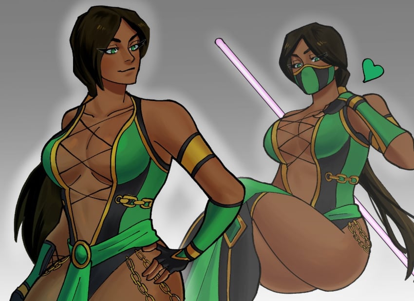 1girls assassin dark-skinned_female dark_skin edenian female female_focus female_only fully_clothed green_clothing humanoid jade_(mk9) jade_(mortal_kombat) midway midway_games mortal_kombat mortal_kombat_(2011) netherrealm_studios skimpy_clothes solo sweepsweep1013 warner_bros warner_bros._games warner_brothers