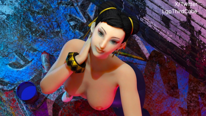 3d alternate_version_available blender_(software) breasts chun-li lgpthirdcube looking_at_viewer selfie street_fighter street_fighter_6