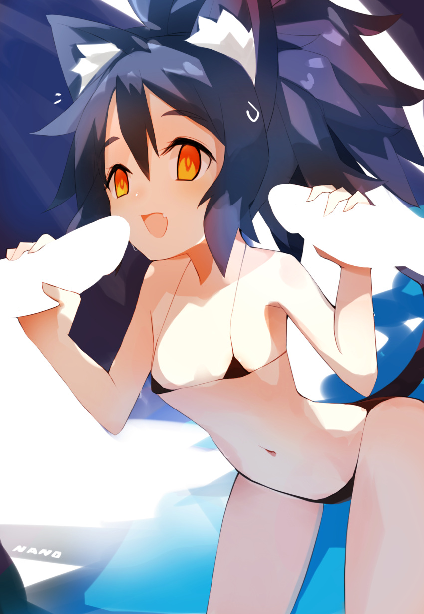 bikini breasts cat_ears cat_tail catgirl censored_penis disgaea disgaea_3 double_handjob multiple_penises nanozenzen nippon_ichi_software penis rutile_(disgaea) skimpy_bikini small_breasts