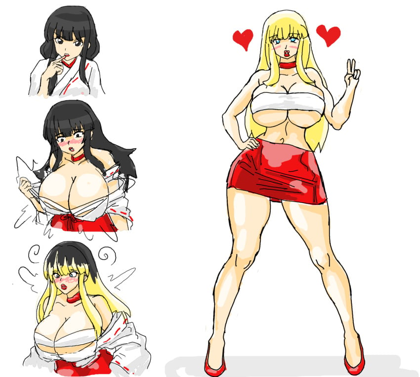 ass_expansion bimbo bimbofication bra brainwashing breast_expansion female female_only hair_color_change hair_growth high_heels huge_ass huge_breasts inuyasha kikyo_(inuyasha) lip_expansion midriff navel personality_change revealing_clothes sera-fuku solo solo_female thick_lips thick_thighs thigh_expansion transformation wide_hips