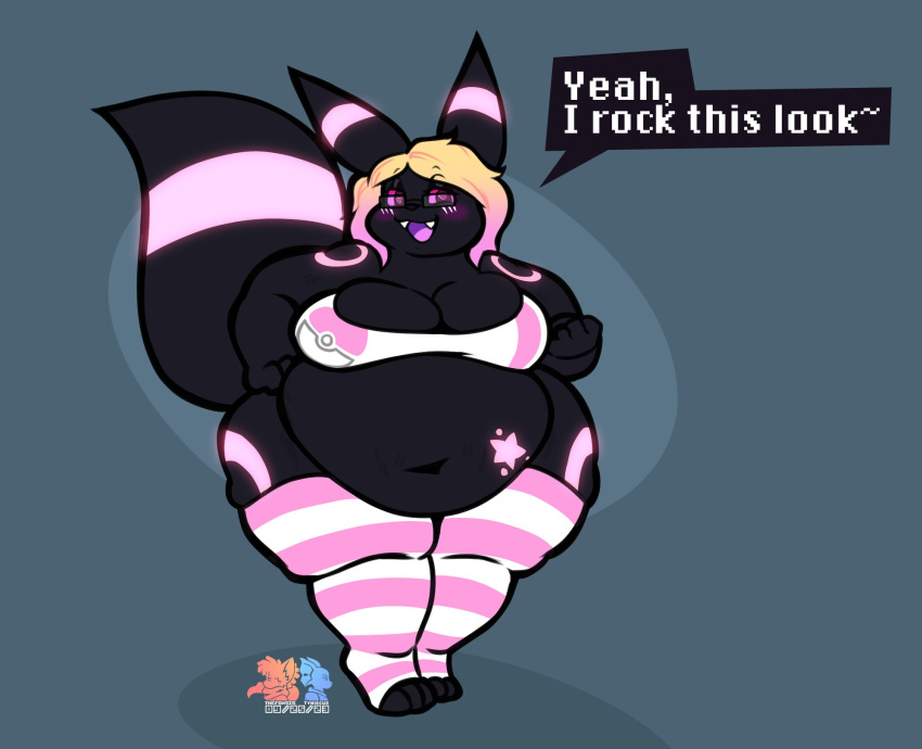 big_breasts breasts eeveelution foxsista pokémon_(species) pokemon thick_thighs umbreon wide_hips