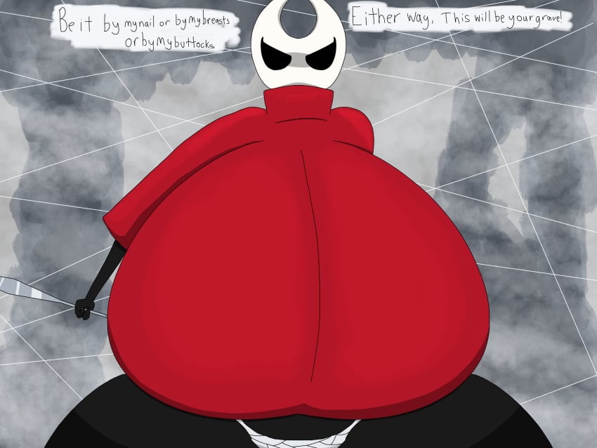 ass_bigger_than_head big_ass big_breasts breasts_bigger_than_head clothed female hollow_knight hornet_(hollow_knight) huge_ass huge_breasts hyper_ass hyper_breasts mrkinettle pov