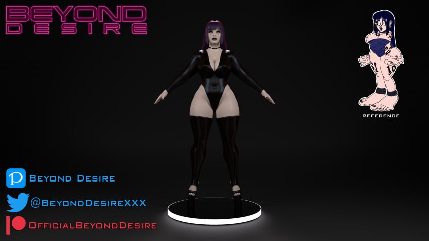 beyond_desire beyond_desire_xxx beyonddesire beyonddesirexxx big_ass big_booty big_breasts big_breasts big_breasts big_butt big_thighs black_nails blue_hair chubby collar comission curvy goth goth_girl gothic gothified high_heels oc original_character pale_skin platform_heels seline thick thick_ass thick_hips thick_legs thick_thighs thigh_highs