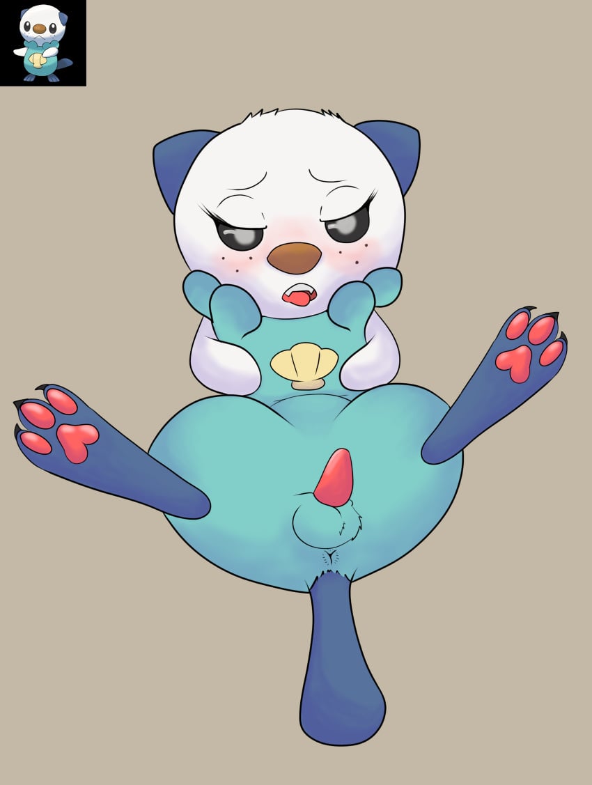 absurd_res feral generation_5_pokemon hi_res invalid_tag male male_only nintendo oshawott pokemon pokemon_(species) presenting solo submissive submissive_male