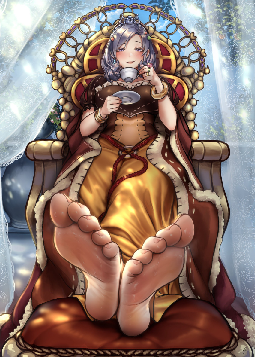 1girls barefoot cat_ears crown feet foot_fetish looking_at_viewer madolche_queen_tiaramisu nikishiko pov_eye_contact pov_feet queen smell smelly smelly_feet soles solo solo_female steam steamy_feet tagme_(character) toes yu-gi-oh!