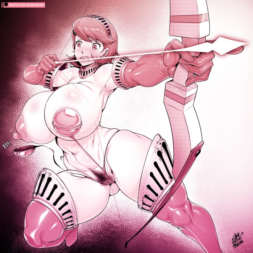 1girls 2023 accidental_exposure arrow atlus big_breasts big_thighs blush bow bow_(weapon) breasts broken_armor captainjerkpants embarrassed embarrassed_nude_female erect_nipples female gloves high-cut_armor huge_breasts huge_thighs large_breasts large_thighs nipple_suspension_bikini nipples open_mouth persona persona_3 precarious_clothing pussy shiny_ass shiny_breasts shiny_butt shiny_hair shiny_skin short_hair skimpy skimpy_armor skimpy_bikini skimpy_clothes skimpy_outfit teeth teeth_clenched teeth_showing teeth_visible thick_thighs thighs unconvincing_armor venus_body wardrobe_malfunction white_skin yukari_takeba