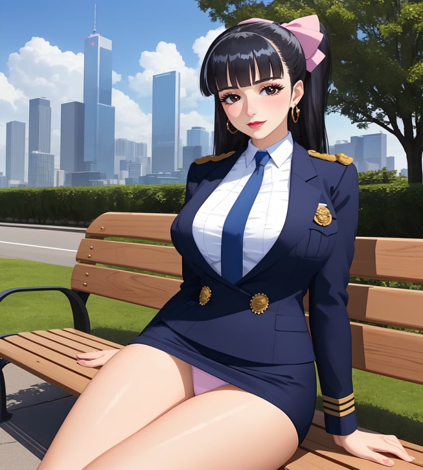 agatha_(kamyla) ai_generated kamyla mature_female panties police police_uniform policewoman short_skirt stable_diffusion