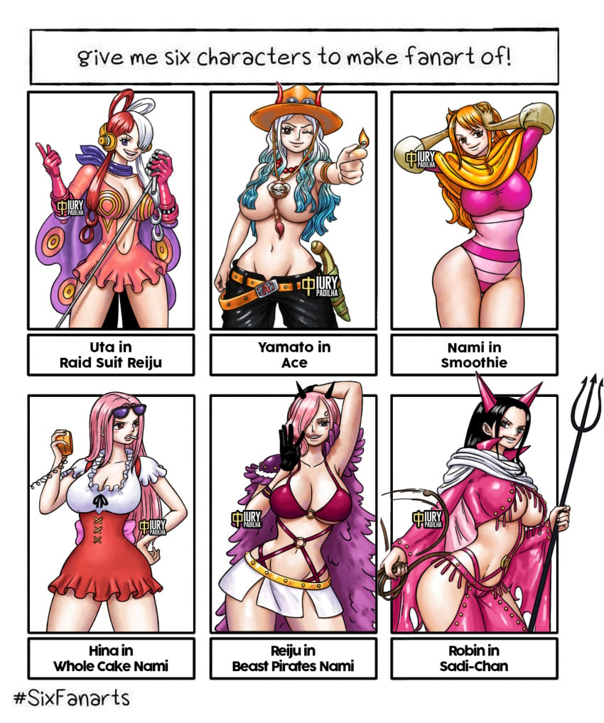 6+girls ass beast_pirates_(cosplay) big_breasts boots breasts busty charlotte_smoothie_(cosplay) cleavage clothes_swap curvy female female_only green_hair hina_(one_piece) iury_padilha jacket looking_at_viewer nami nami_(one_piece)_(cosplay) nico_robin no_pants one_piece orange_hair panties pink_hair portgas_d_ace_(cosplay) post-timeskip post_timeskip red_hair sadi-chan_(cosplay) skimpy skimpy_clothes thick_thighs uta_(one_piece) vinsmoke_reiju vinsmoke_reiju_(cosplay) white_hair yamato_(one_piece)