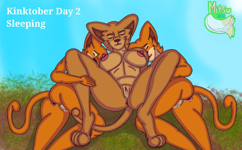 3girls absurd_res anthro bodily_fluids breasts disney felid female genital_fluids genitals hi_res invalid_tag kink kinktober kinktober_2023 lion mammal mitsuthesune multiple_girls nala nsfw page_2 pantherine pussy pussy_juice sleeping the_lion_king wet_dreams