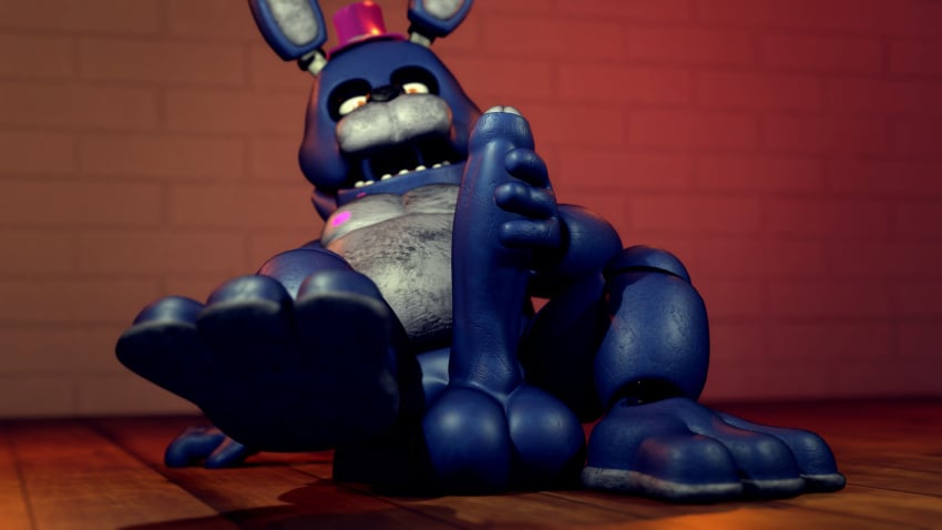 beans bonnie_(fnaf) dick five_nights_at_freddy's fnaf gay huge_balls huge_cock huge_cock jerking jerking_off jerkingoff licking_paw original_character paws penis richardbunbon